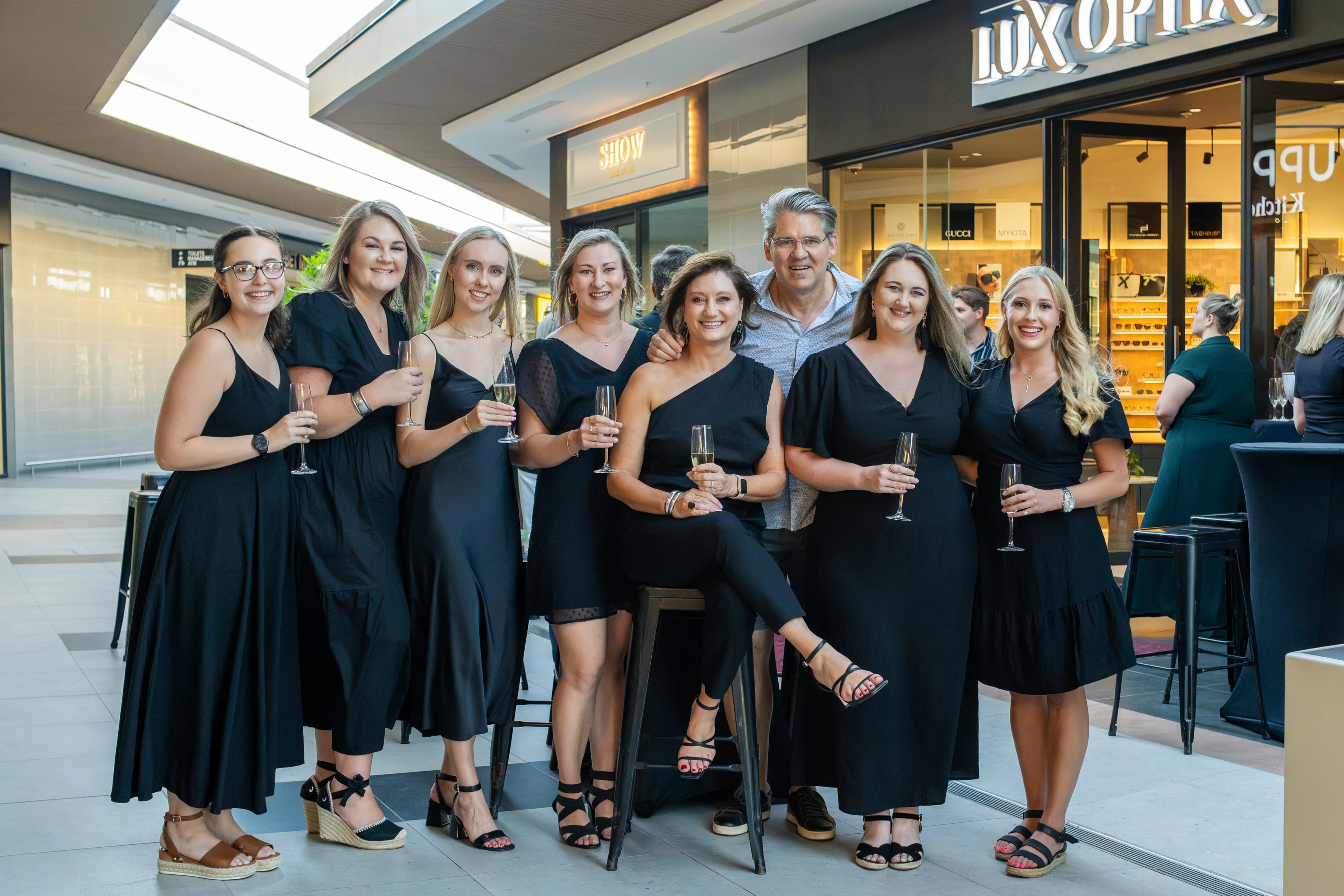 The Reza Ferreira Optometrists team celebrating the opening of LuxOptix in Parelberg Shopping Centre